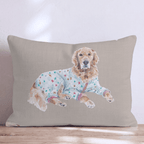 Golden Retriever Christmas Pyjamas Throw Pillow - Hillcroft Home