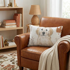 Golden Retriever Fall Leaves Pattern Throw Pillow - Hillcroft Home
