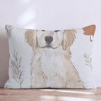 Golden Retriever Fall Leaves Pattern Throw Pillow - Hillcroft Home