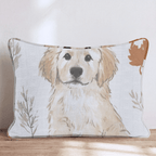 Golden Retriever Fall Leaves Pattern Throw Pillow - Hillcroft Home