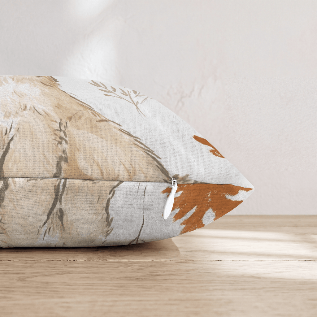 Golden Retriever Fall Leaves Pattern Throw Pillow - Hillcroft Home