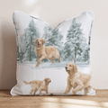 Golden Retriever Holiday Snow Throw Pillow - Hillcroft Home