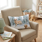 Golden Retriever Holiday Snow Throw Pillow - Hillcroft Home