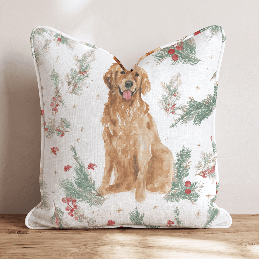Golden Retriever Holly Throw Pillow - Hillcroft Home