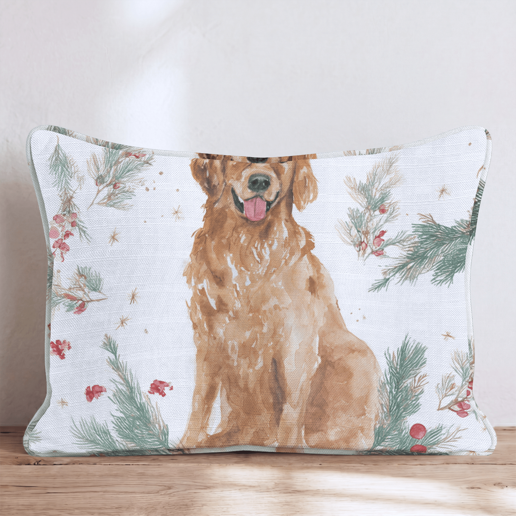 Golden Retriever Holly Throw Pillow - Hillcroft Home
