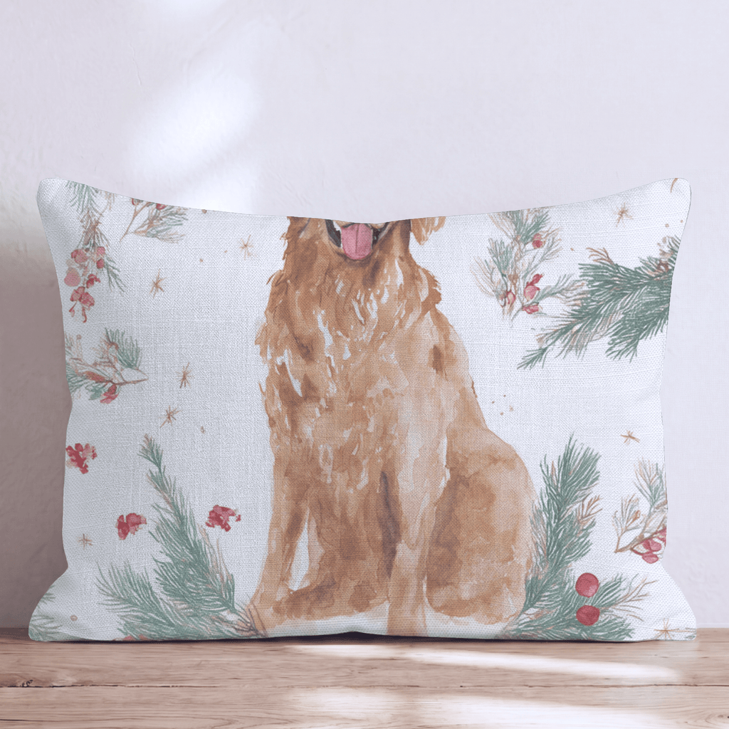 Golden Retriever Holly Throw Pillow - Hillcroft Home