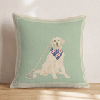 Golden Retriever Lacrosse Player Throw Pillow - Hillcroft Home