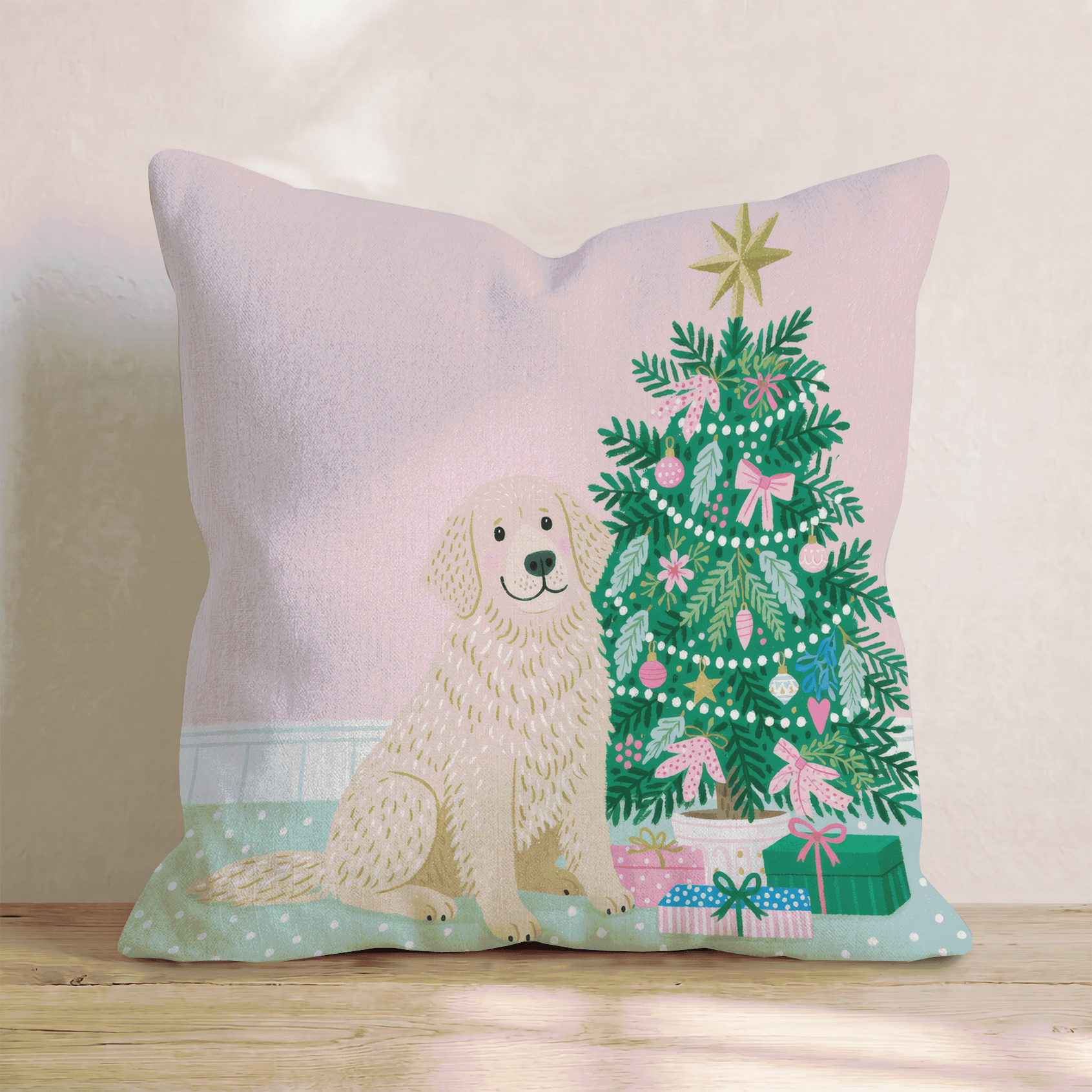 Golden Retriever Nook Throw Pillow - Hillcroft Home