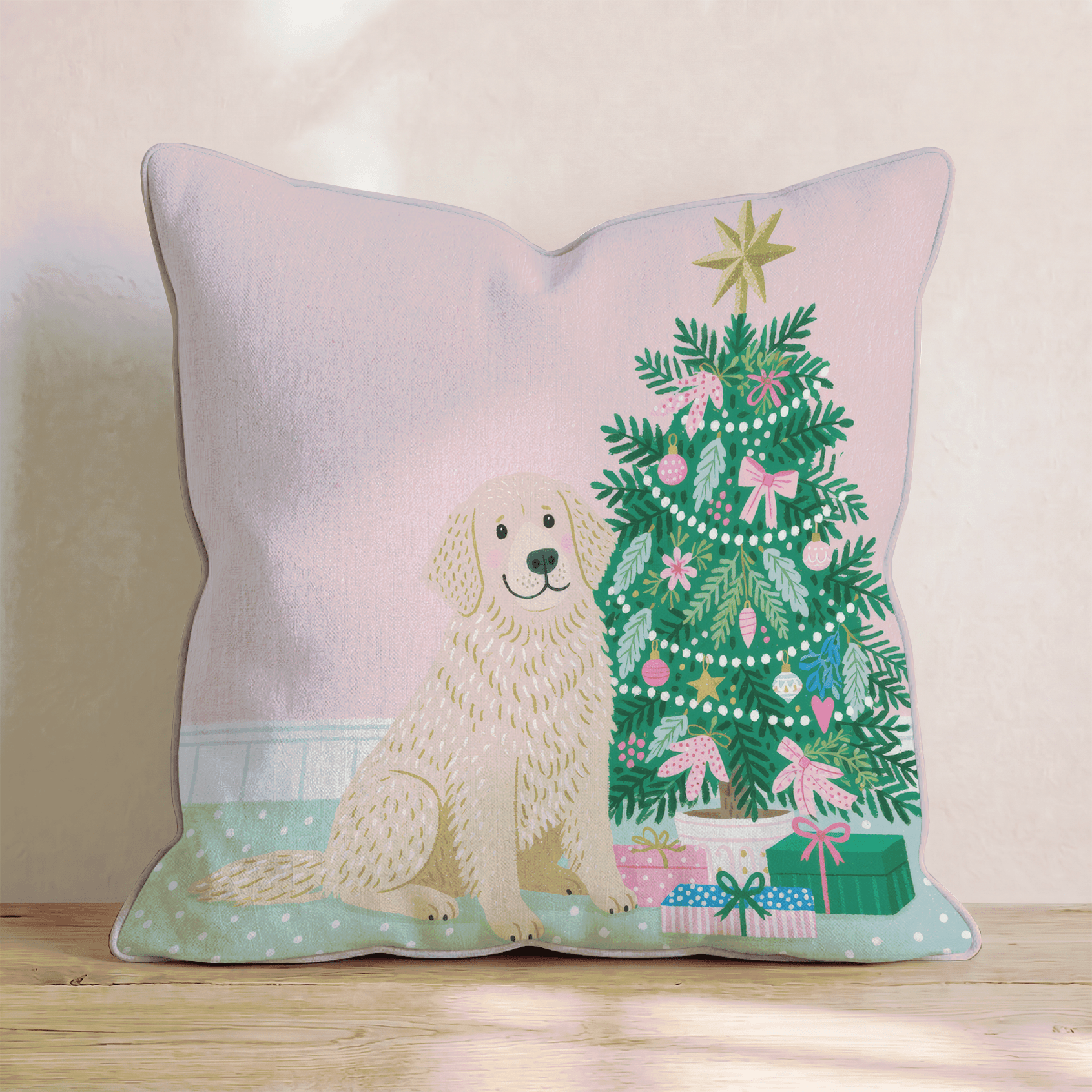 Golden Retriever Nook Throw Pillow - Hillcroft Home