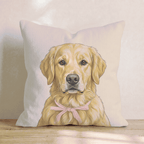 Golden Retriever Portrait Throw Pillow - Hillcroft Home