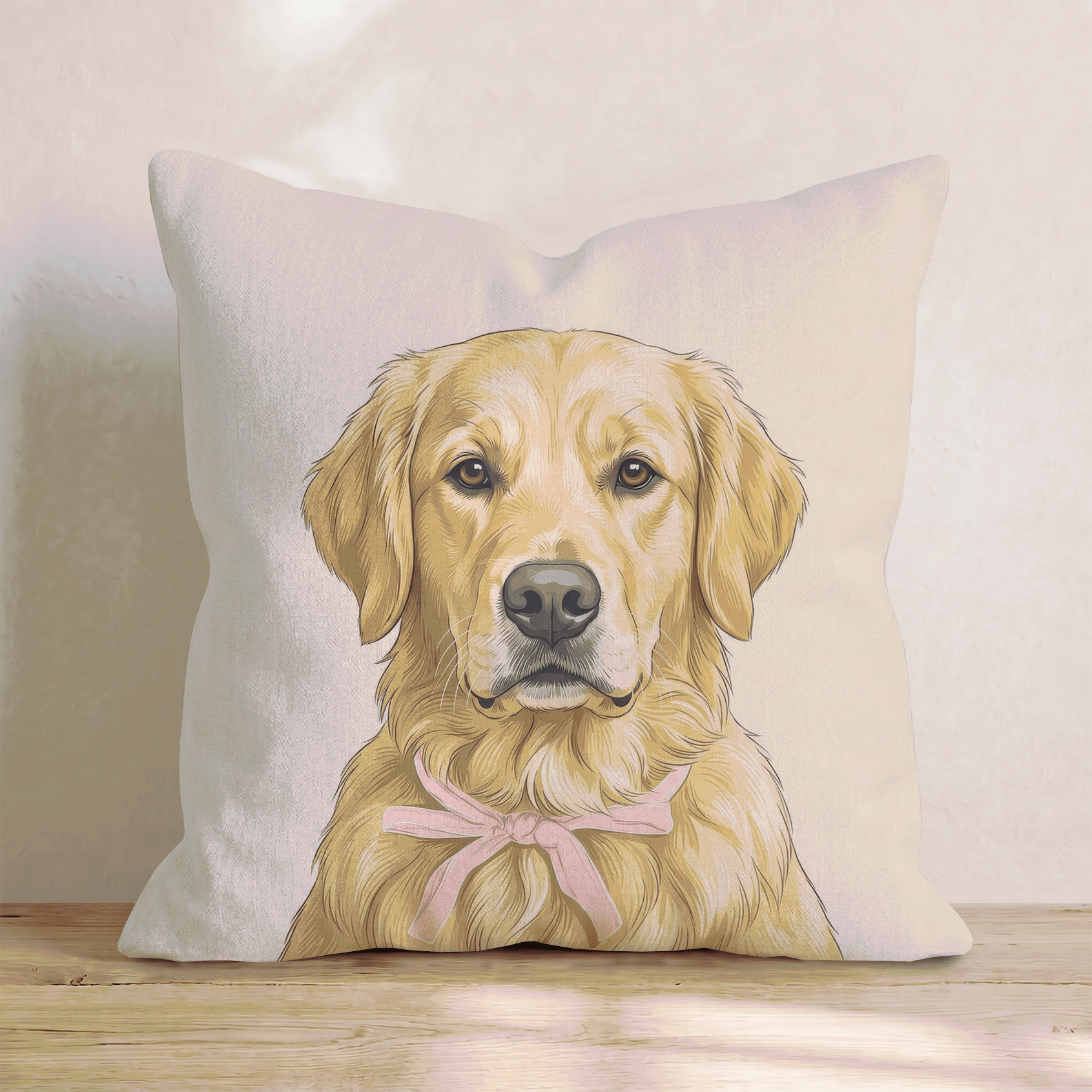 Golden Retriever Portrait Throw Pillow - Hillcroft Home