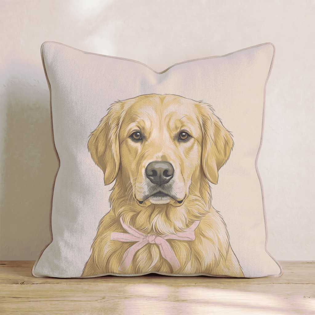 Golden Retriever Portrait Throw Pillow - Hillcroft Home