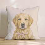 Golden Retriever Portrait Throw Pillow - Hillcroft Home