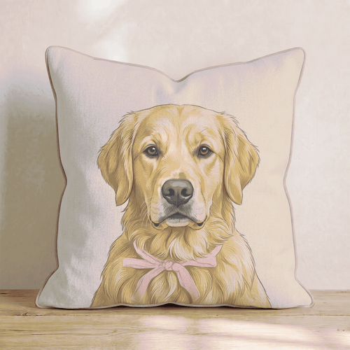 Golden Retriever Portrait Throw Pillow - Hillcroft Home