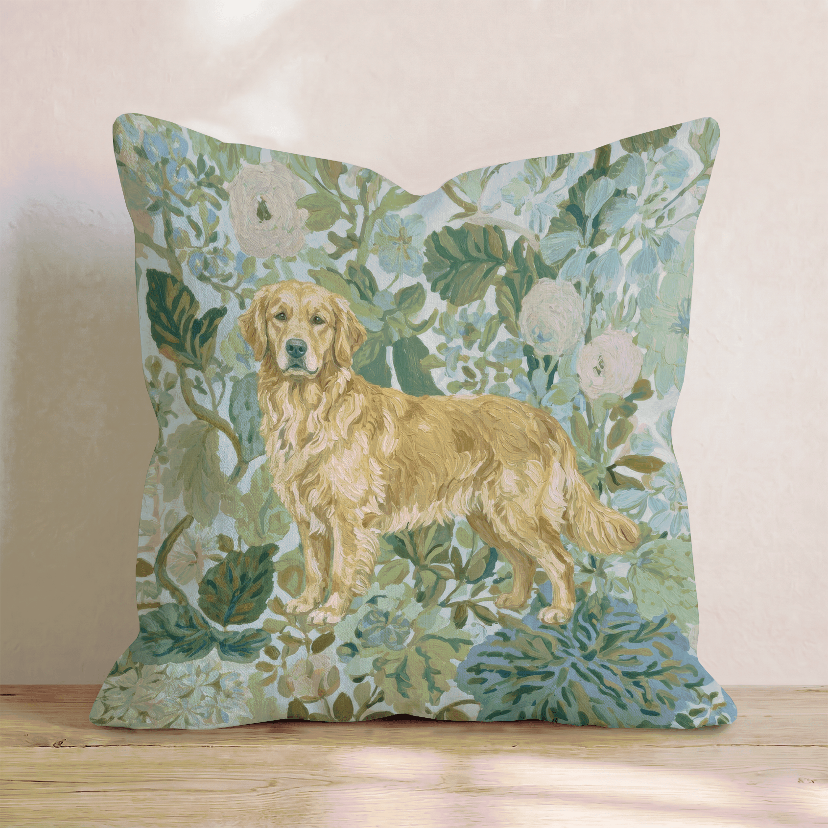 Golden Retriever Power Throw Pillow - Hillcroft Home