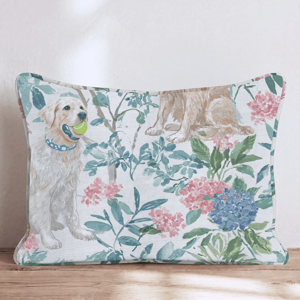 Golden Retriever Summer Throw Pillow - Hillcroft Home