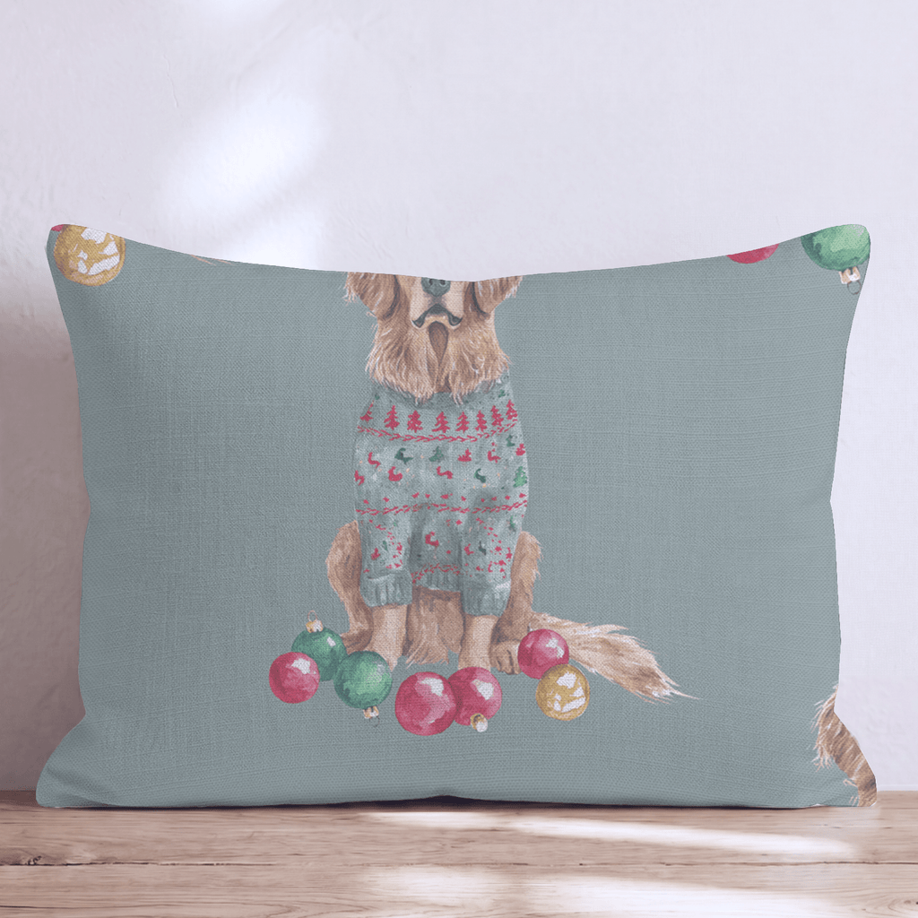 Golden Retriever Sweater Season Throw Pillow - Hillcroft Home