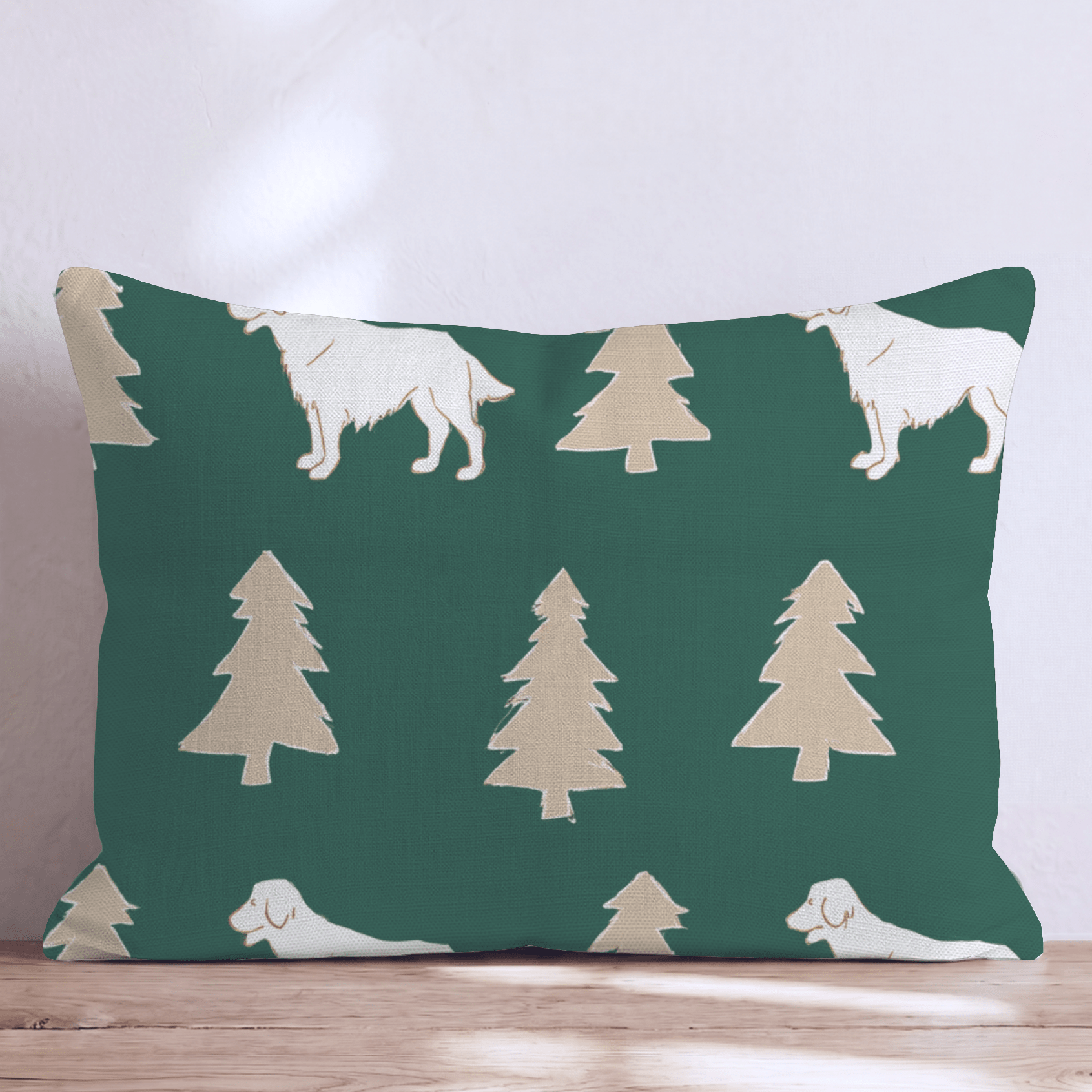 Golden Retriever Tree Silhouettes Throw Pillow - Hillcroft Home