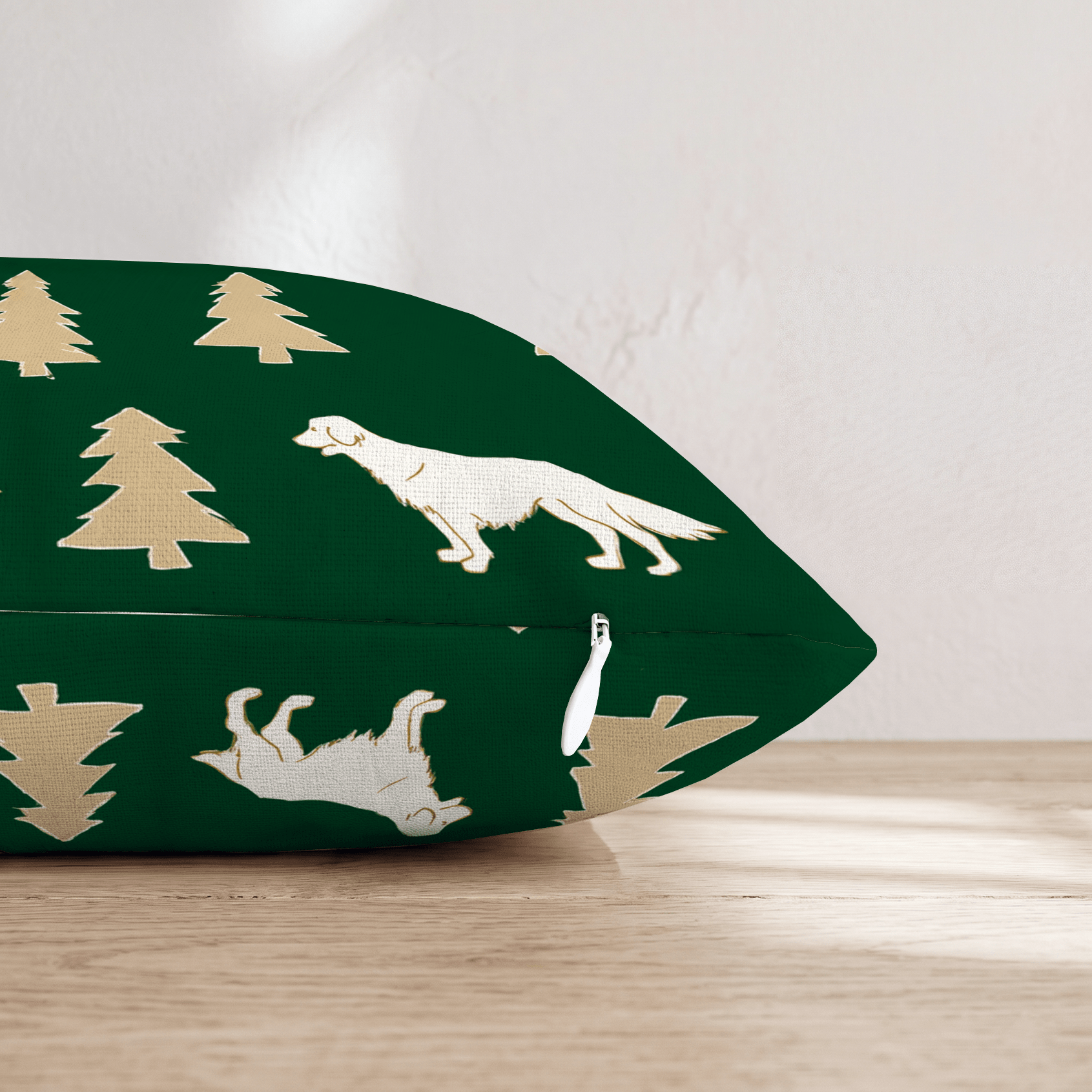 Golden Retriever Tree Silhouettes Throw Pillow - Hillcroft Home