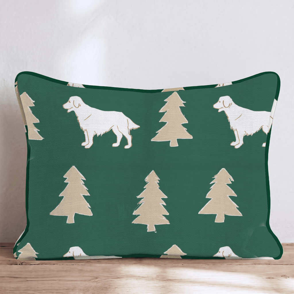 Golden Retriever Tree Silhouettes Throw Pillow - Hillcroft Home