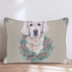 Golden Retriever Wreath Portraits Throw Pillow - Hillcroft Home