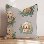 Golden Retriever Wreaths Throw Pillow - Hillcroft Home