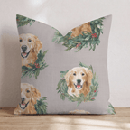 Golden Retriever Wreaths Throw Pillow - Hillcroft Home