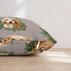 Golden Retriever Wreaths Throw Pillow - Hillcroft Home