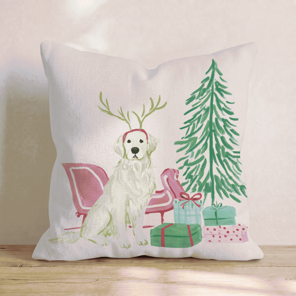 Golden Sleigh Ride Throw Pillow - Hillcroft Home