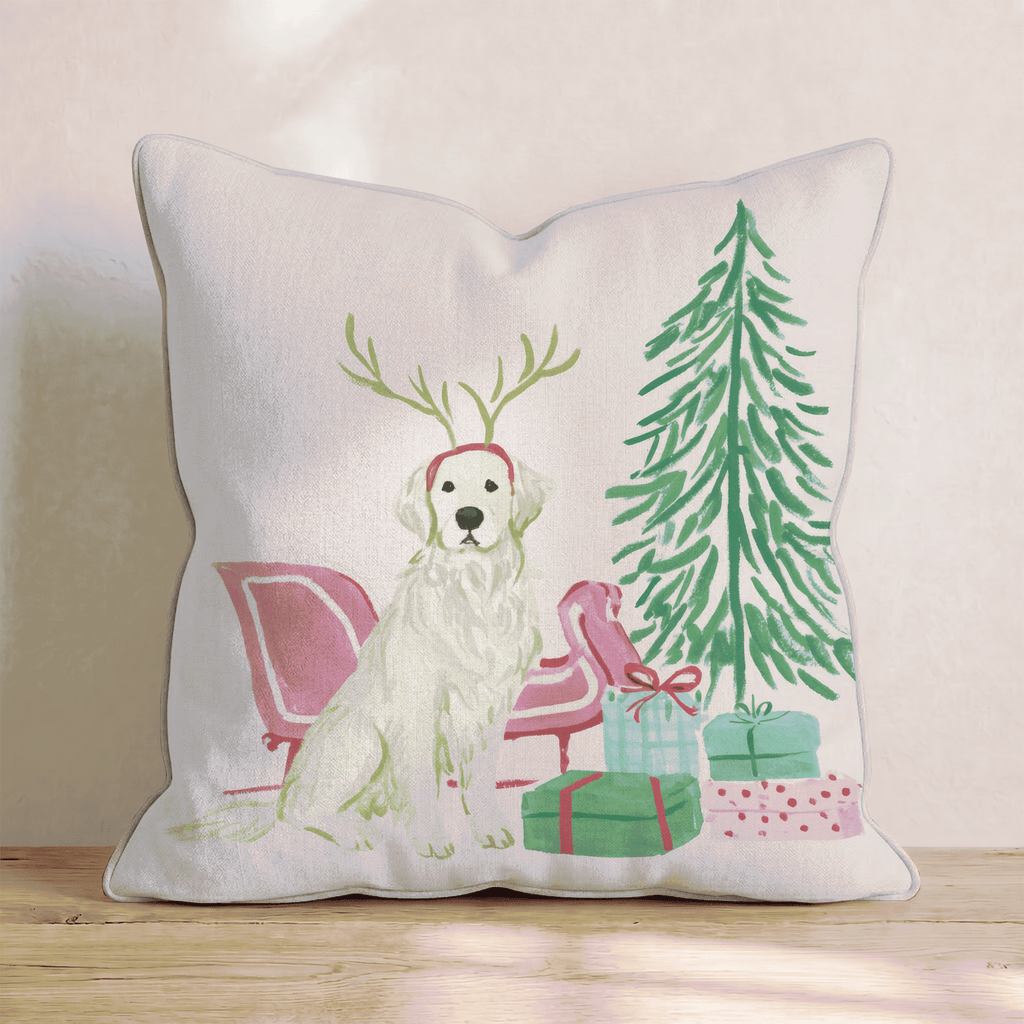Golden Sleigh Ride Throw Pillow - Hillcroft Home