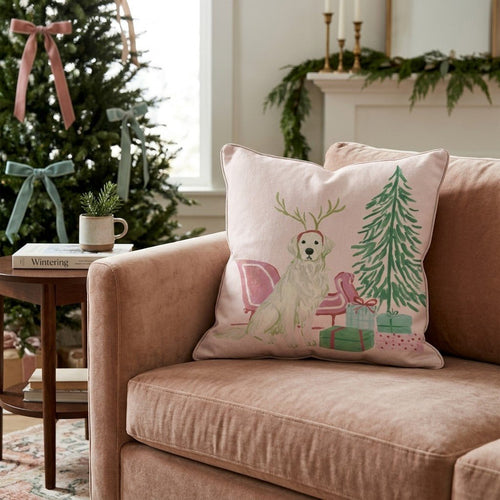 Golden Sleigh Ride Throw Pillow - Hillcroft Home