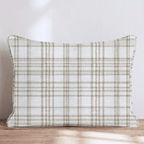 Golden Tweed Plaid Throw Pillow - Hillcroft Home