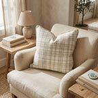 Golden Tweed Plaid Throw Pillow - Hillcroft Home