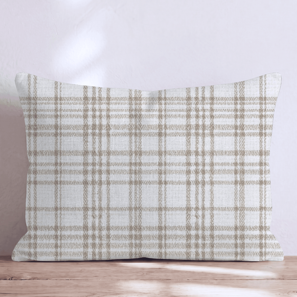 Golden Tweed Plaid Throw Pillow - Hillcroft Home