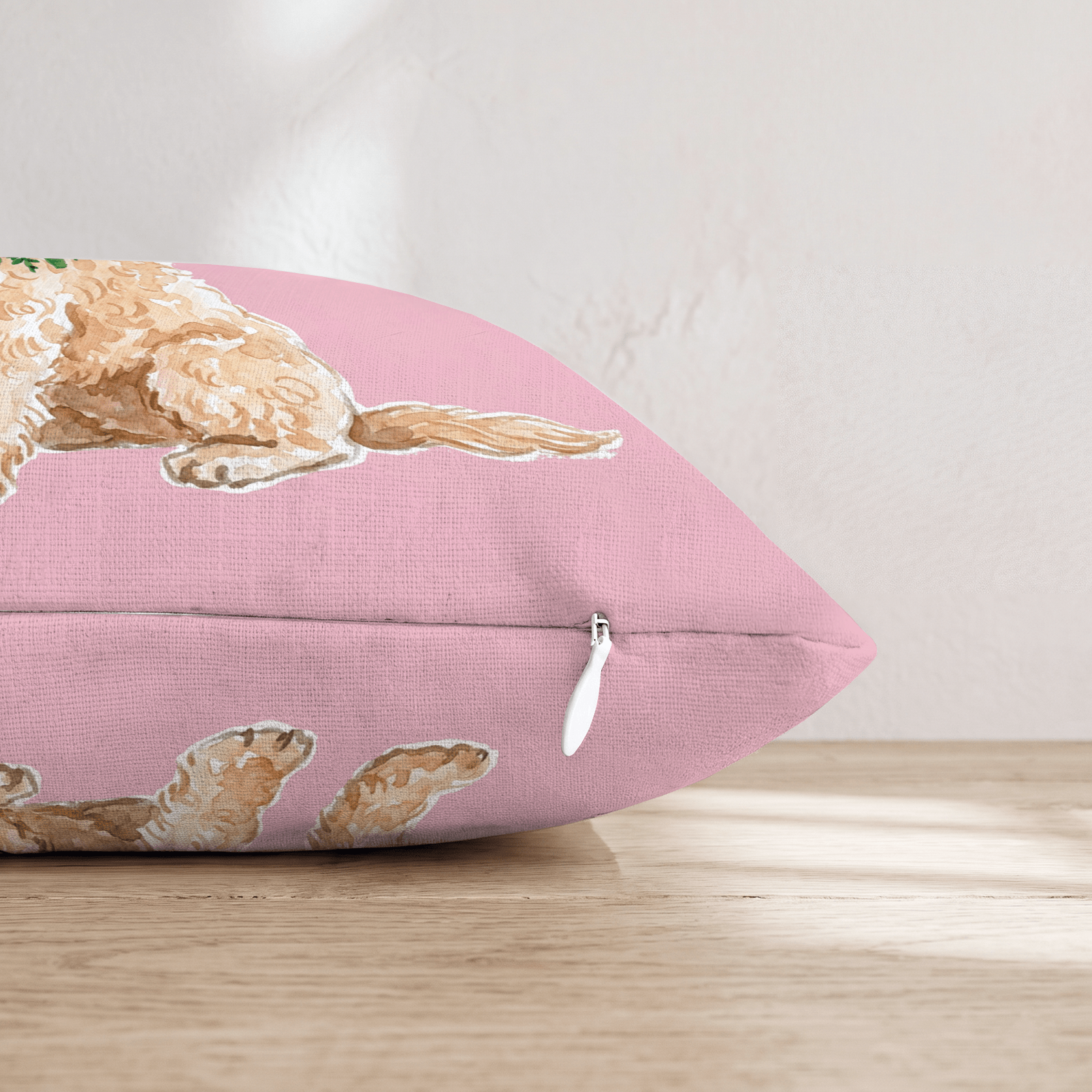 Goldendoodle Berry Wreath Throw Pillow - Hillcroft Home