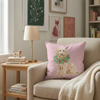 Goldendoodle Berry Wreath Throw Pillow - Hillcroft Home
