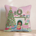 Goldendoodle Christmas Parlor Throw Pillow - Hillcroft Home