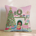 Goldendoodle Christmas Parlor Throw Pillow - Hillcroft Home