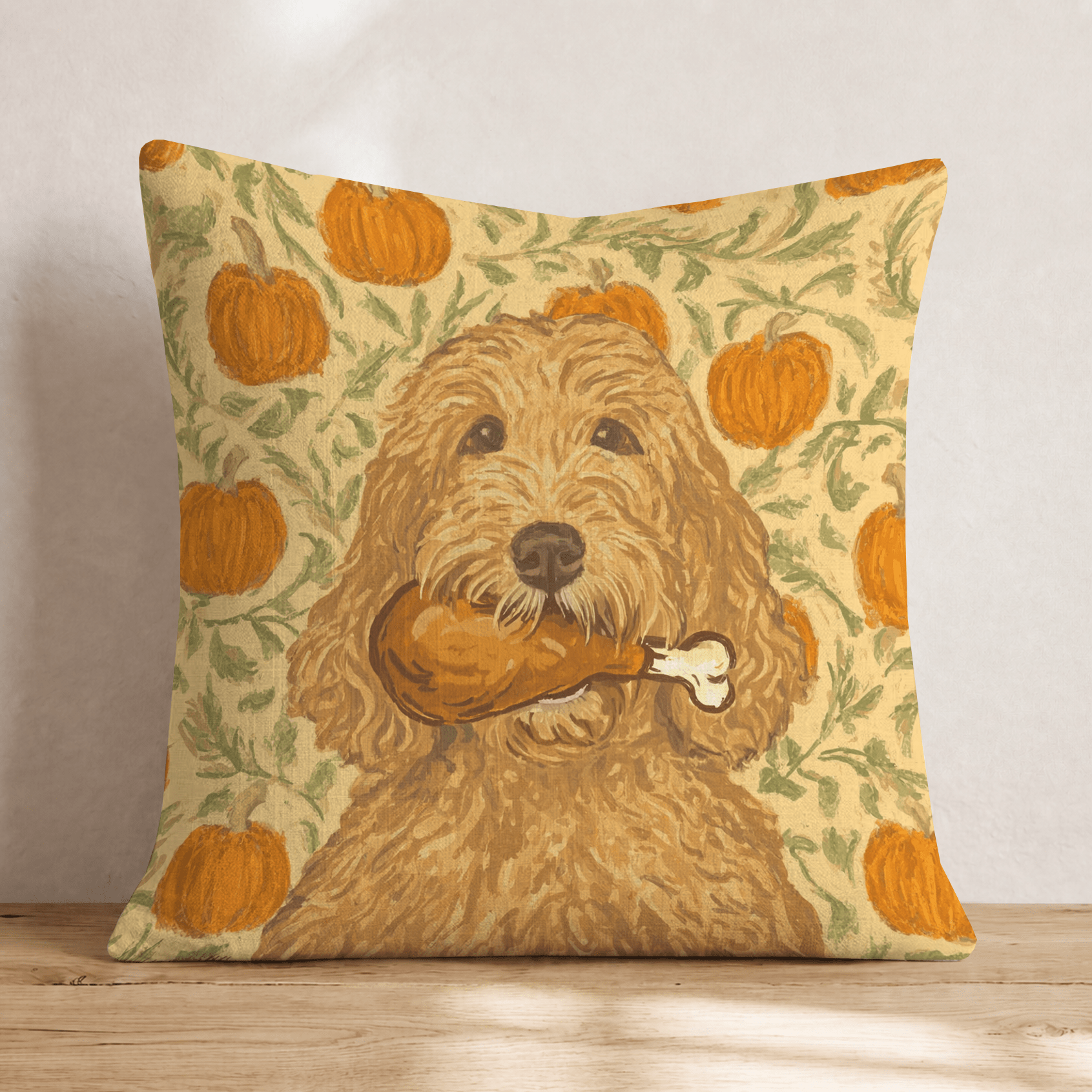 Goldendoodle Feast Throw Pillow - Hillcroft Home