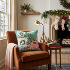 Goldendoodle Fireside Cabin Throw Pillow throw pillow - Hillcroft Home