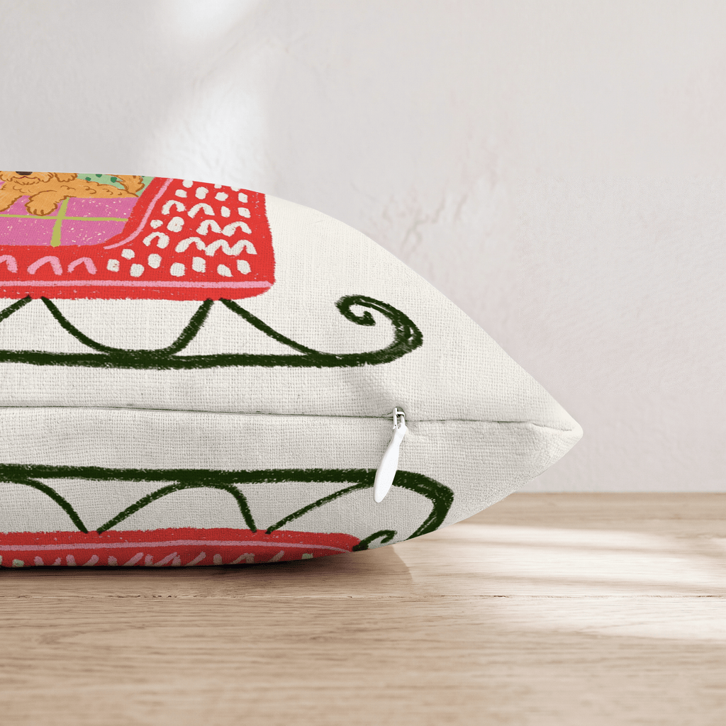 Goldendoodle Gift Sleigh Throw Pillow - Hillcroft Home