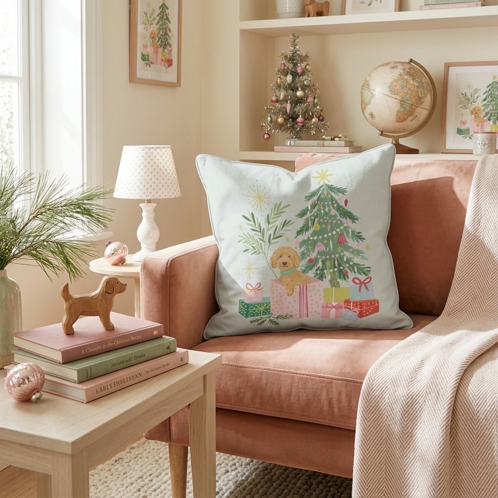 Goldendoodle Gift Surprise Throw Pillow - Hillcroft Home