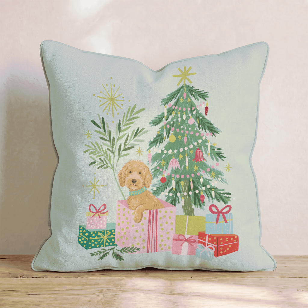 Goldendoodle Gift Surprise Throw Pillow - Hillcroft Home