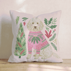 Goldendoodle Holiday Sweater Throw Pillow - Hillcroft Home
