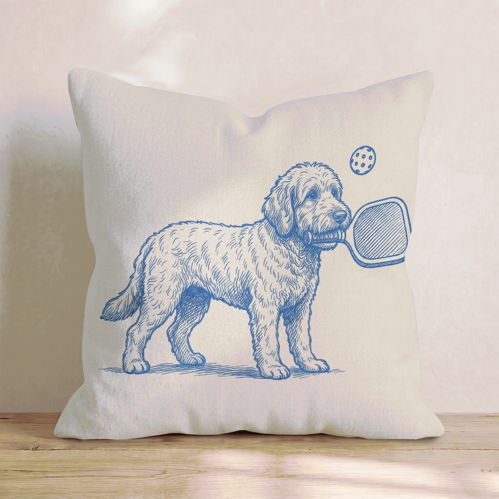 Goldendoodle Pickleball Throw Pillow - Hillcroft Home
