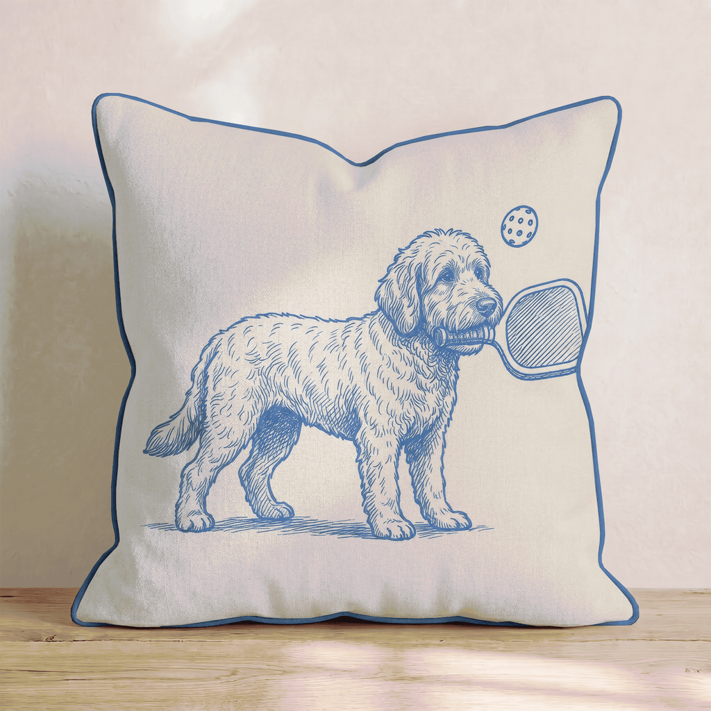 Goldendoodle Pickleball Throw Pillow - Hillcroft Home
