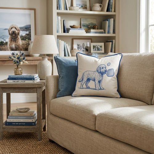 Goldendoodle Pickleball Throw Pillow - Hillcroft Home