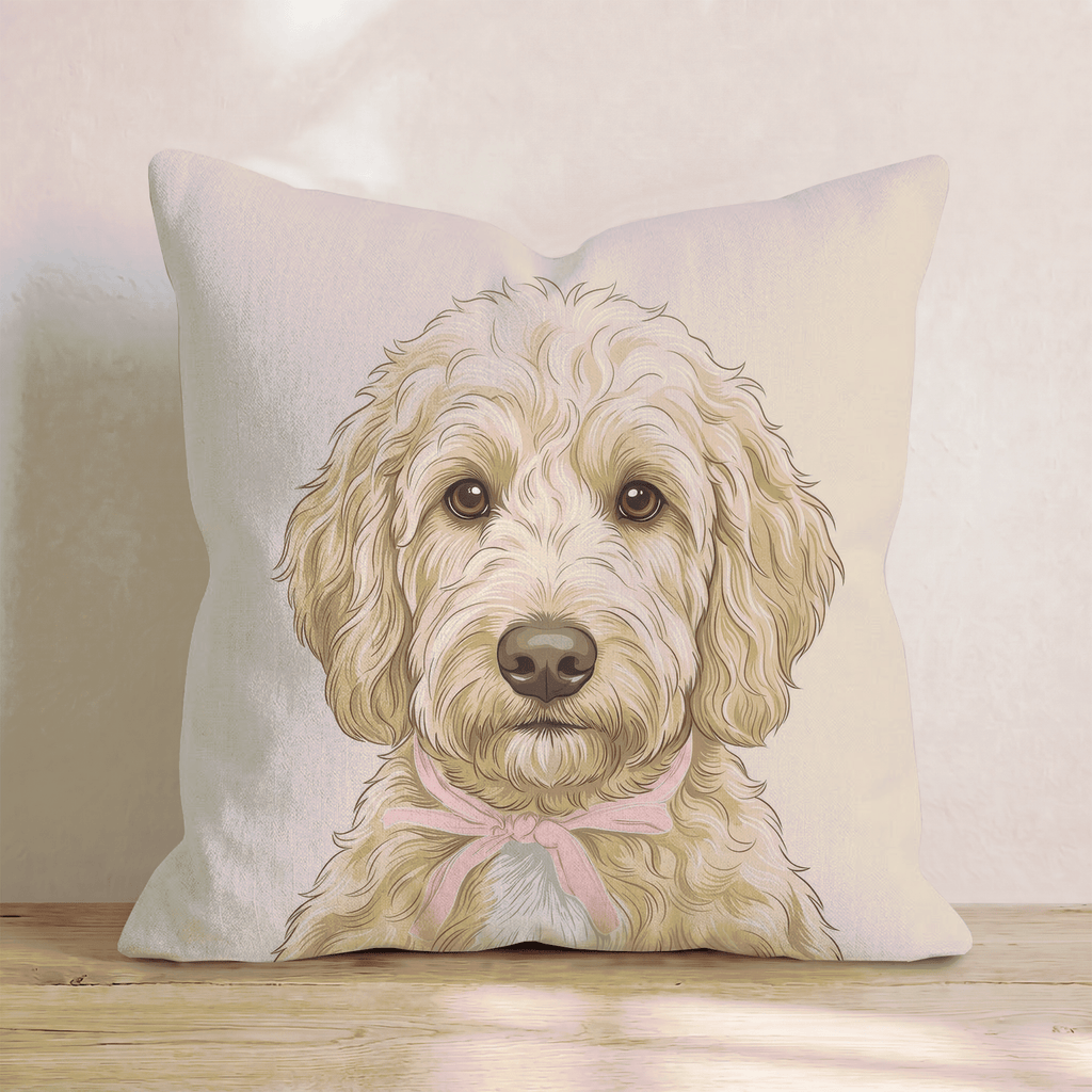 Goldendoodle Portrait Throw Pillow - Hillcroft Home