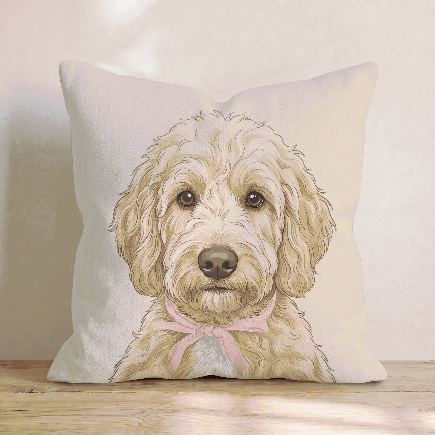 Goldendoodle Portrait Throw Pillow - Hillcroft Home
