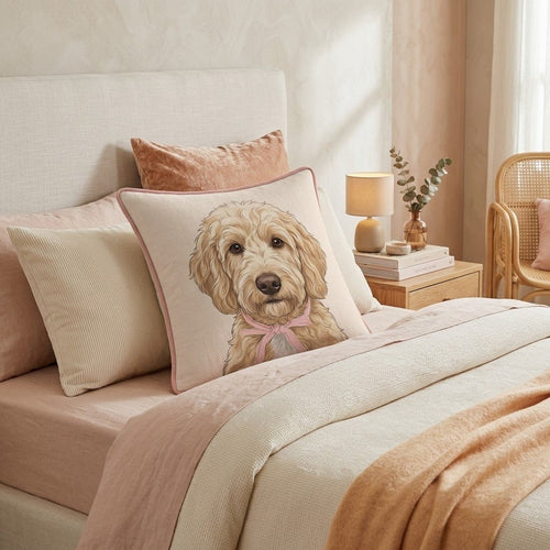 Goldendoodle Portrait Throw Pillow - Hillcroft Home